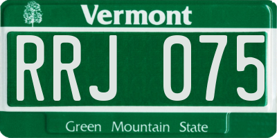 VT license plate RRJ075