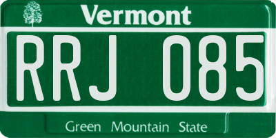 VT license plate RRJ085