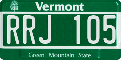 VT license plate RRJ105