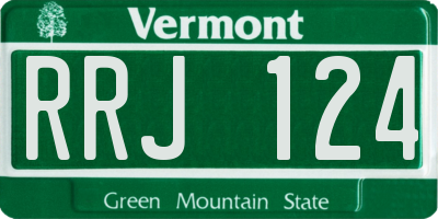 VT license plate RRJ124