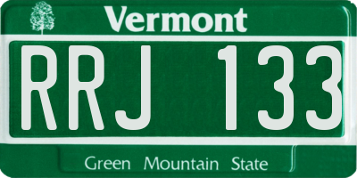 VT license plate RRJ133