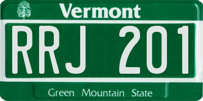 VT license plate RRJ201