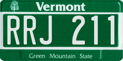 VT license plate RRJ211