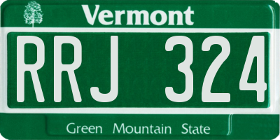 VT license plate RRJ324