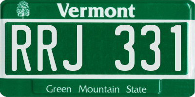 VT license plate RRJ331