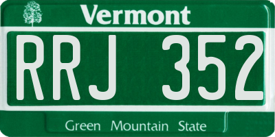 VT license plate RRJ352
