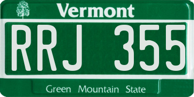 VT license plate RRJ355