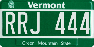 VT license plate RRJ444