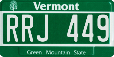 VT license plate RRJ449