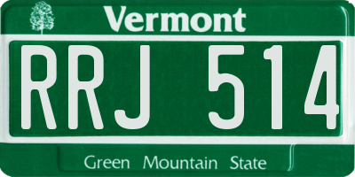 VT license plate RRJ514