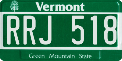 VT license plate RRJ518