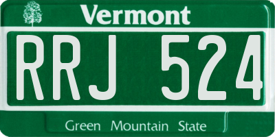 VT license plate RRJ524
