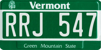 VT license plate RRJ547