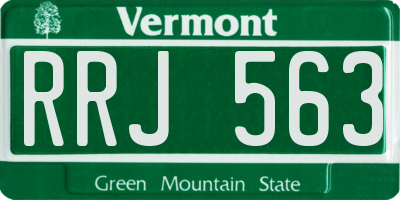 VT license plate RRJ563