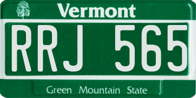 VT license plate RRJ565