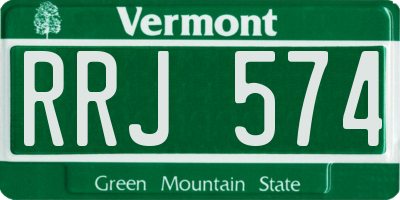 VT license plate RRJ574