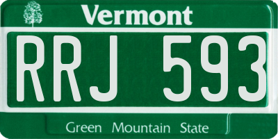 VT license plate RRJ593