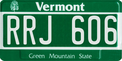 VT license plate RRJ606