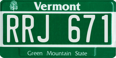 VT license plate RRJ671