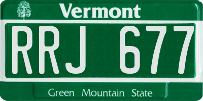 VT license plate RRJ677