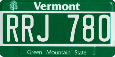 VT license plate RRJ780