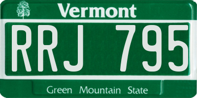 VT license plate RRJ795