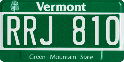 VT license plate RRJ810