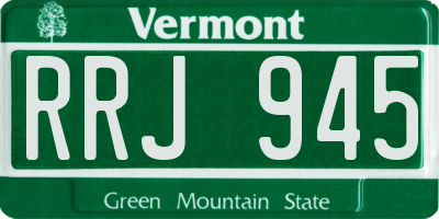 VT license plate RRJ945