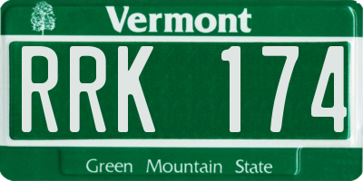 VT license plate RRK174