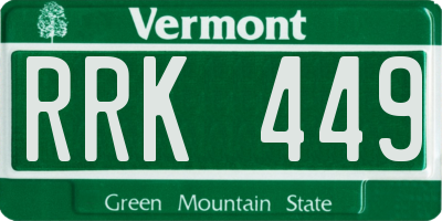 VT license plate RRK449