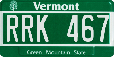 VT license plate RRK467