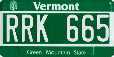 VT license plate RRK665