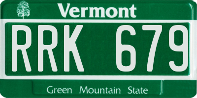 VT license plate RRK679