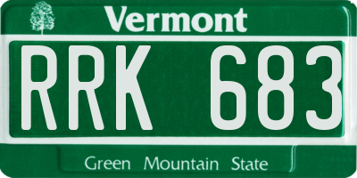 VT license plate RRK683