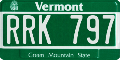 VT license plate RRK797