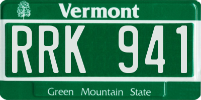 VT license plate RRK941