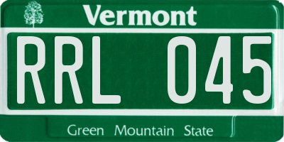 VT license plate RRL045