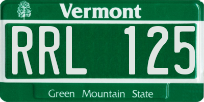 VT license plate RRL125