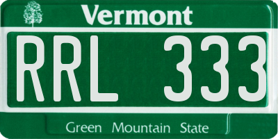 VT license plate RRL333