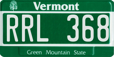 VT license plate RRL368