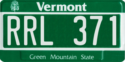 VT license plate RRL371