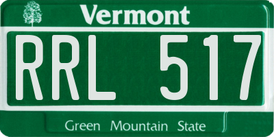 VT license plate RRL517