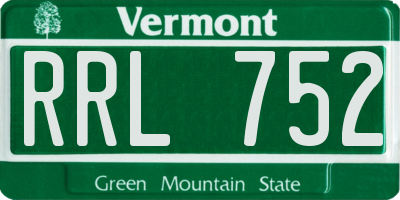 VT license plate RRL752