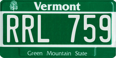 VT license plate RRL759