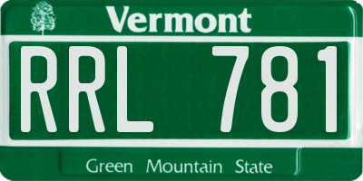 VT license plate RRL781