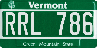 VT license plate RRL786