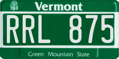 VT license plate RRL875