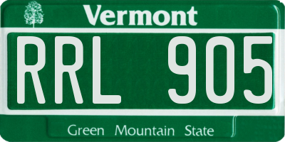 VT license plate RRL905
