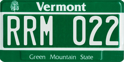 VT license plate RRM022