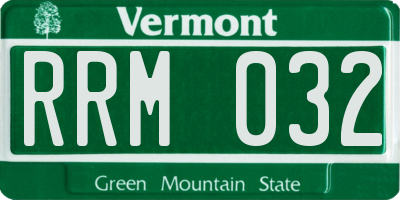 VT license plate RRM032